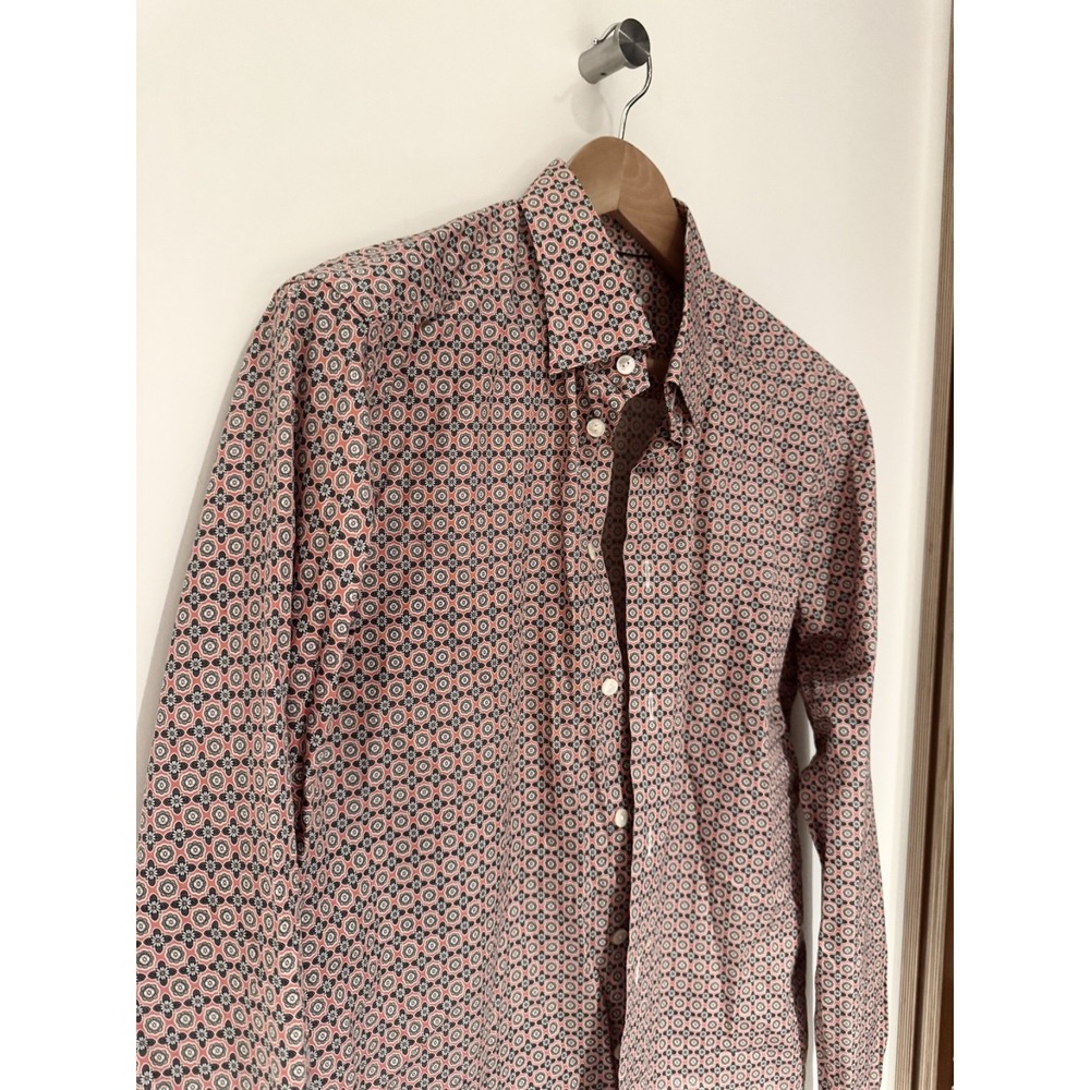 Eton Men's Dress Shirt Geometric Print 42.x16‎ 1/2 Sz L Long Sleeve